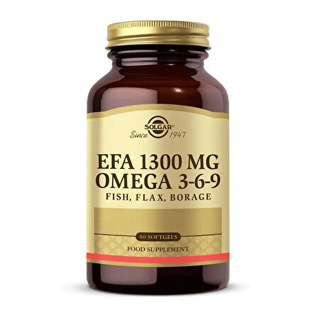 Solgar Omega 3-6-9 EFA 1300 mg 60 Softgel Kapsül - Diş Beyazlatıcı Köpük Hediye