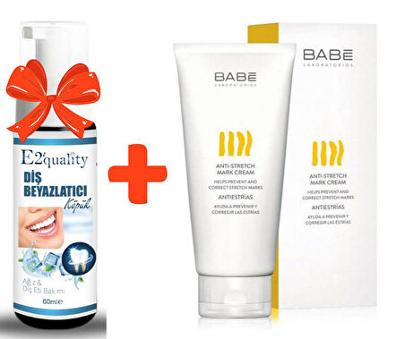 E2'quality Diş Beyazlatıcı Köpük + Babe Anti Stretch Mark Cream 200 ML Çatlak Bakım Kremi