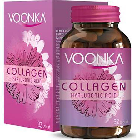 Voonka Collagen Hyaluronic Acid 32 Tablet - Diş Beyazlatıcı Köpük Hediye