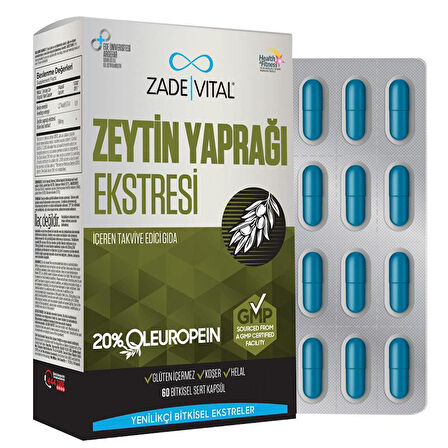 Zade Vital Zeytin Yaprağı Ekstresi 60 Kapsül - Diş Beyazlatıcı Köpük Hediye