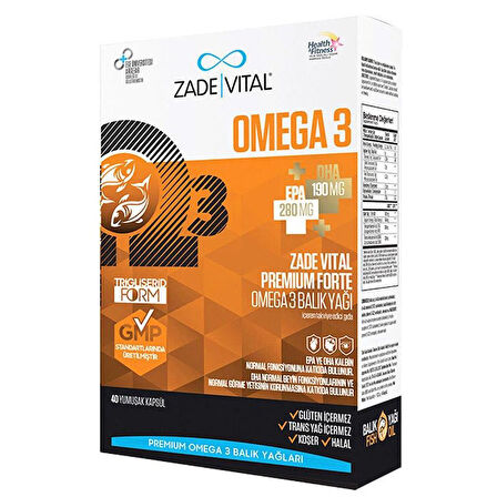 Zade Vital Omega 3 Forte 40 Kapsül - Diş Beyazlatıcı Köpük Hediye