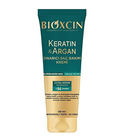 Bioxcin Keratin Argan Onarıcı Saç Bakım Kremi 250 ml Yıpranmış Ve Hasar Görmüş Saçlar - Diş Beyazlatıcı Köpük Hediye