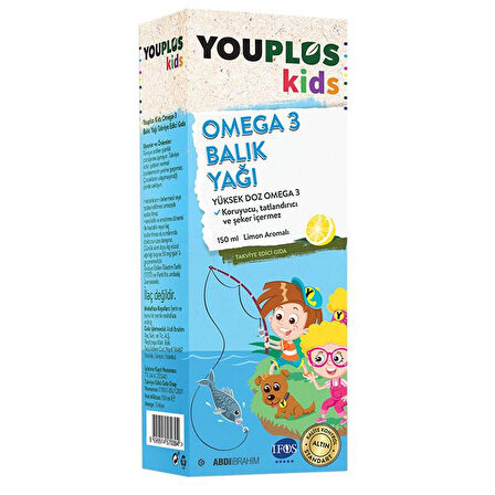 Youplus Kids Omega-3 Balık Yağı Takviye Edici Gıda 100 ml - Diş Beyazlatıcı Köpük Hediye