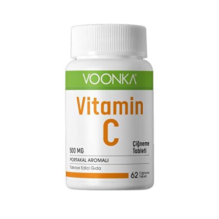 Voonka Vitamin C Portakal Aromalı 62 Çiğneme Tableti