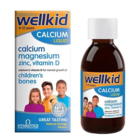 Wellkid Calcium Liquid Takviye Edici Gıda 150 ml