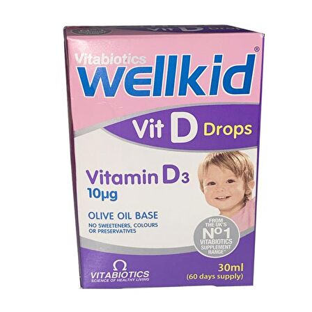 Wellkid Vit Drops Vitamin D3 Takviye Edici Gıda 30 ml