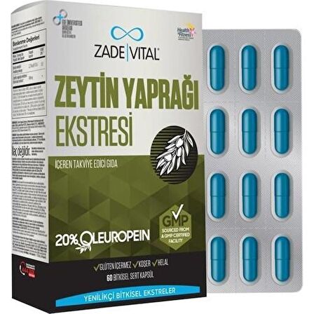 Zade Vital Zeytin Yaprağı Ekstresi İçeren Takviye Edici Gıda 60 Kapsül