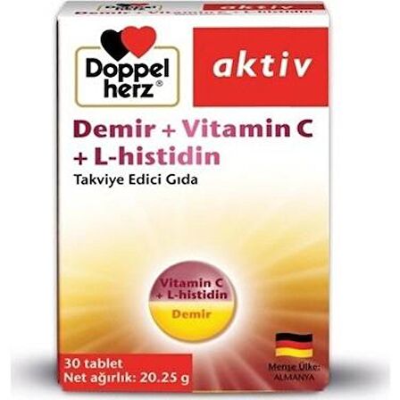 Doppel Herz Aktiv Demir + Vitamin C + L-Histidin 30 Tablet