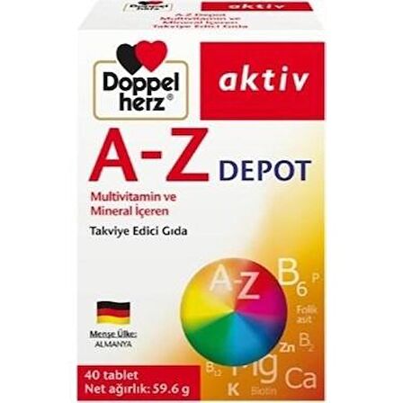 Doppel Herz A-Z Depot Multivitamin İçeren Takviye Edici Gıda 40 Tablet