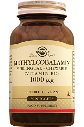 Solgar Methylcobalamin (B12) 1000 mcg 30 Dilaltı Tablet