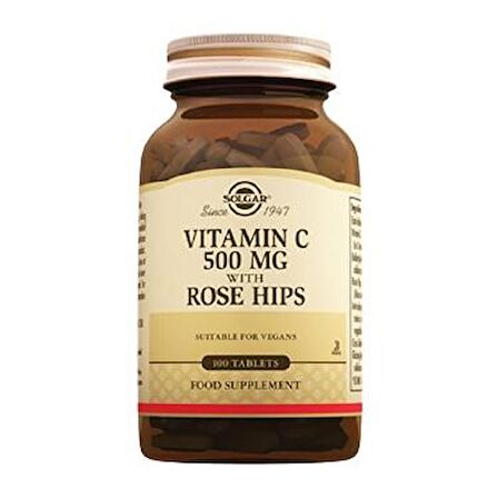 Solgar Vitamin C 500 mg with Rose Hips 100 Tablet