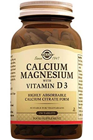 Solgar Calcium Magnesium with Vitamin D3 150 Tablet