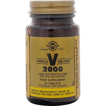 Solgar Formula VM-2000 Multivitamin ve Mineral 30 Tablet