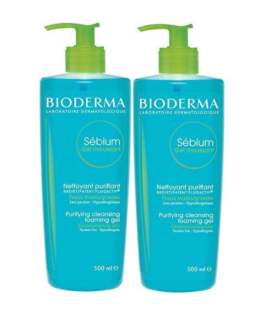 BiodermaBioderma Sebium Foaming Gel 500 ml 2'li Paket Karma ve Yağlı Ciltler Temizleme Jeli
