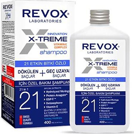 Revox X-Treme Dökülen Saçlar İçin 21 Etkin Bitki Özlü 400 ml Şampuan