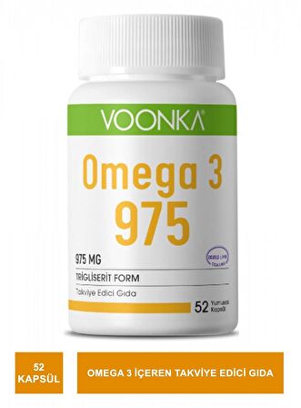 Voonka Omega 3 975 Takviye Edici Gıda 52 Yumuşak Kapsül