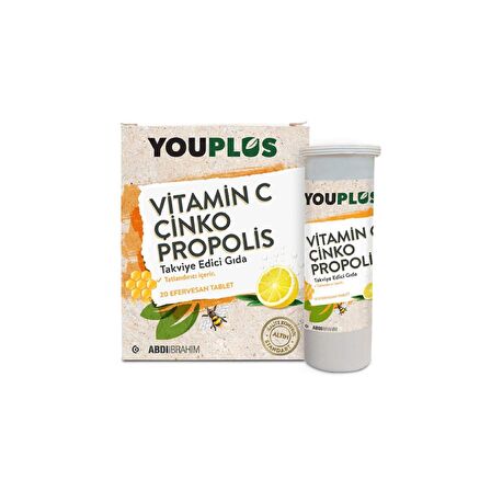 Youplus Vitamin C Çinko Propolis 20 Efervesan Tablet