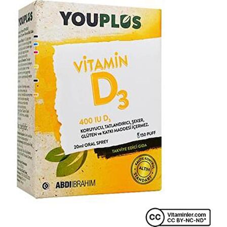 Youplus Vitamin D3 400 IU Damla 20 ml