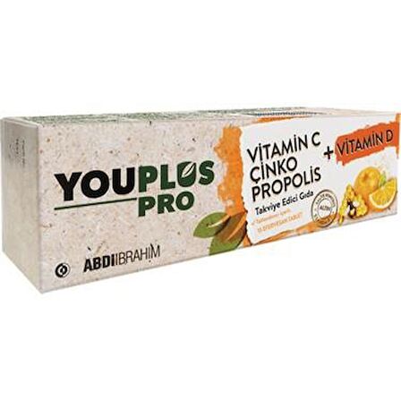 YouPlus Pro Vitamin C Çinko Propolis Takviye Edici Gıda 15 Tablet