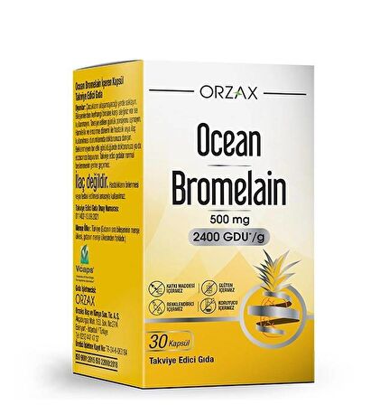 Orzax Ocean Bromelain 30 Kapsül