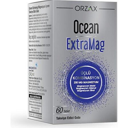 Orzax Ocean ExtraMag Üçlü Magnezyum Kombiasyonu 60 Tablet