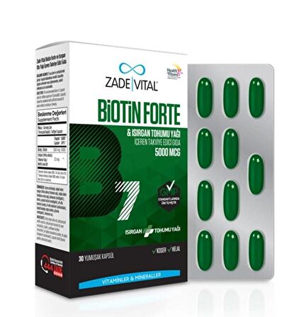 Zade Vital Biotin Forte 30 Yumuşak Kapsül