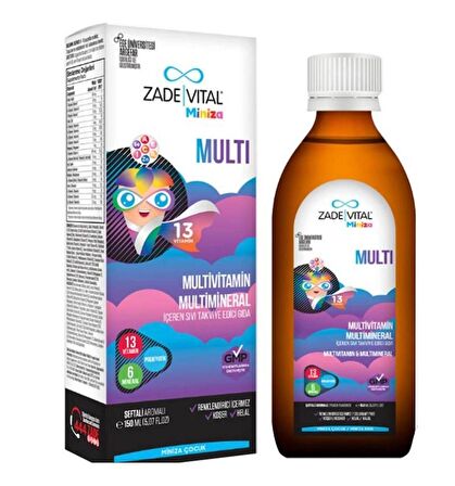 Zade Vital Miniza Multi Sıvı Takviye Edici Gıda 150 ml