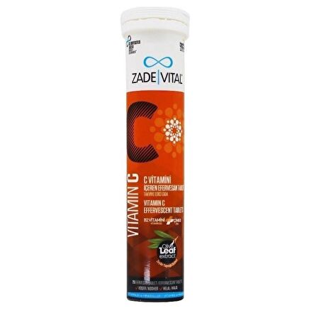 Zade Vital Vitamin C Takviye Edici Gıda 20 Efervesan Tablet