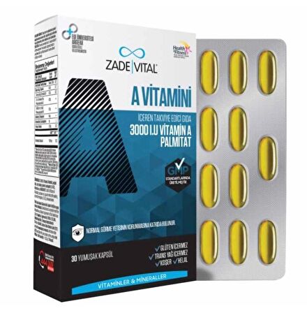 Zade Vital A Vitamini 30 Yumuşak Kapsül