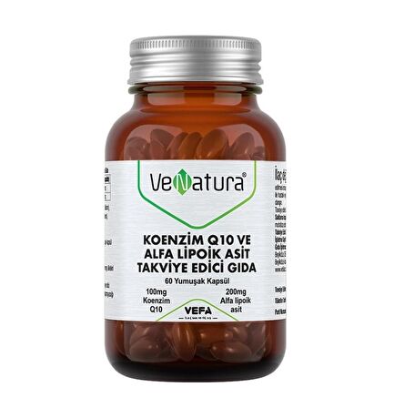 VeNatura Koenzim Q10 ve Alfa Lipoik Asit 60 Yumuşak Kapsül