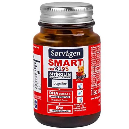 Sorvagen Smart Kids Sitikolin DHA Takviye Edİci Gıda 0,5 ml x 60 Adet