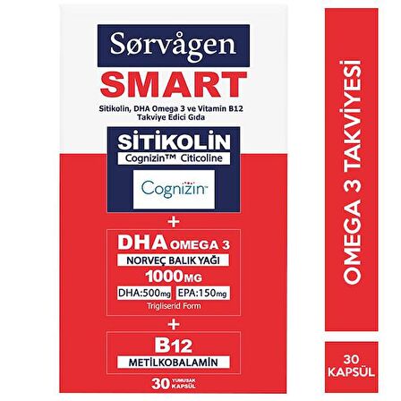 Sorvagen Smart Sitikolin DHA Omega 3 30 Kapsül