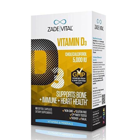 Zade Vital Vitamin D3 1000 IU 30 Kapsül