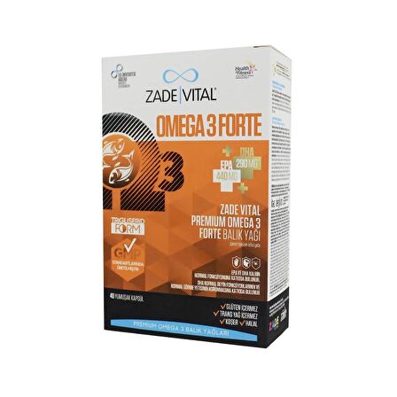 Zade Vital Omega 3 Forte Balık Yağı 1200 mg 40 Kapsül