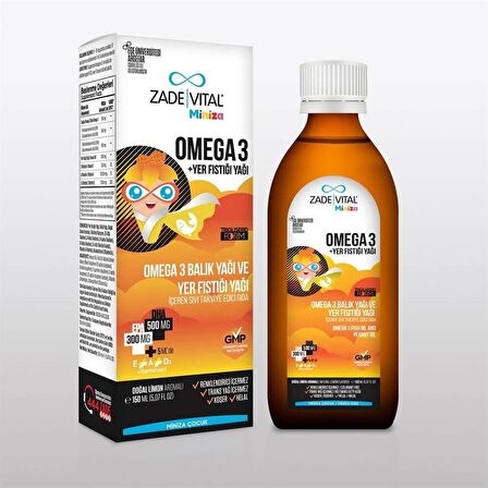 Zade Vital Miniza Omega 3 ve Yer Fıstığı Yağı 150 ml