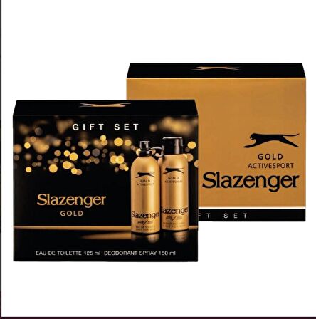 Slazenger Parfüm Gold Edt 125ml + 150ml Erkek Deodorant Kofre Set