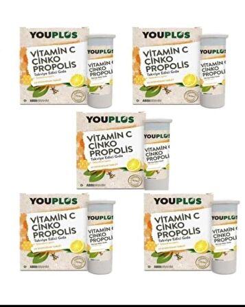 Youplus Vitamin C Çinko Propolis 20 Efervesan Tablet x 5 Adet
