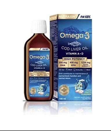 Nutraxin For Kids Omega 3 Karışık Meyve Aromalı 150 ML