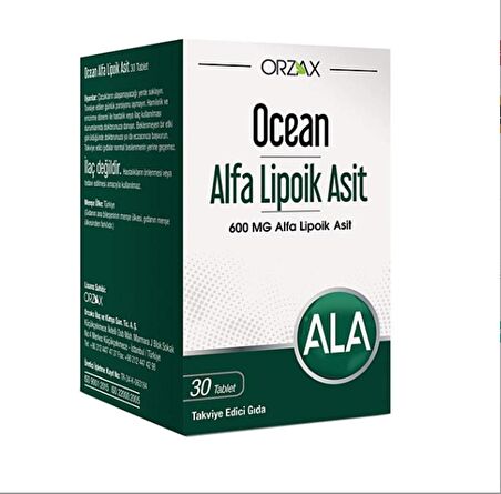 Orzax Ocean Alfa Lipoik Asit 600 mg 30 Tablet