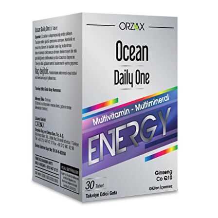 Orzax Ocean Daily One Energy Takviye Edici Gıda 30 Tablet