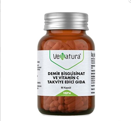 VeNatura Demir Bisglisinat ve Vitamin C 90 Kapsül