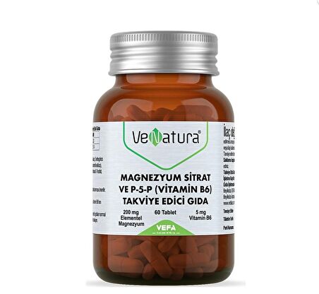 Venatura Magnezyum Sitrat ve P-5-P Vitamin B6 60 Tablet