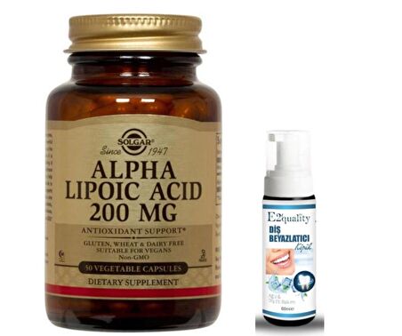 Solgar Alpha Lipoic Acid 200 mg 50 Kapsül - Diş Köpüğü Hediye
