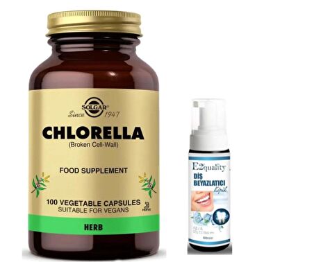Solgar Chlorella 100 Tablet - Diş Beyazlatıcı Köpüğü Hediye