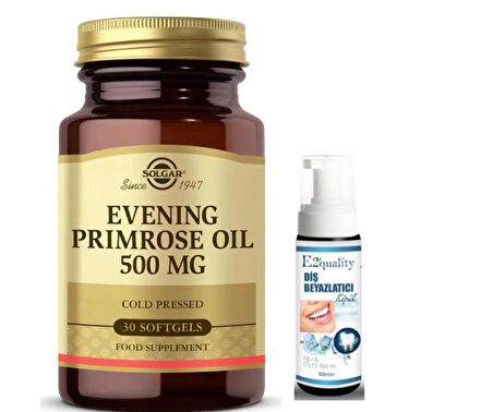 Solgar Evening Primrose Oil 500 mg 30 Yumuşak Jelatin Kapsül - Diş Beyazlatıcı Köpük Hediye