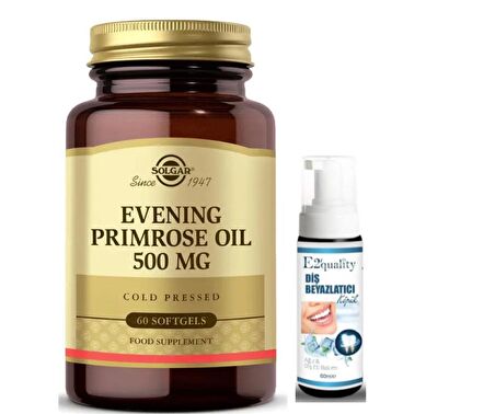 Solgar Evening Primrose Oil 500 mg 60 Yumuşak Jelatin Kapsül - Diş Beyazlatıcı Köpük Hediye