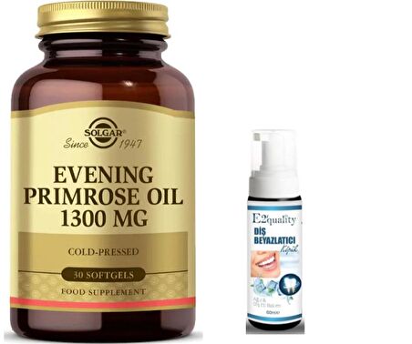 Solgar Evening Primrose Oil 1300 mg 30 Kapsül - Diş Beyazlatıcı Köpüğü Hediye
