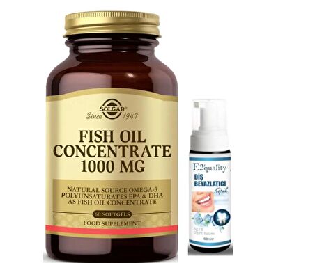 Solgar Fish Oil 1000 mg 60 Kapsül - Diş Beyazlatıcı Köpük Hediye
