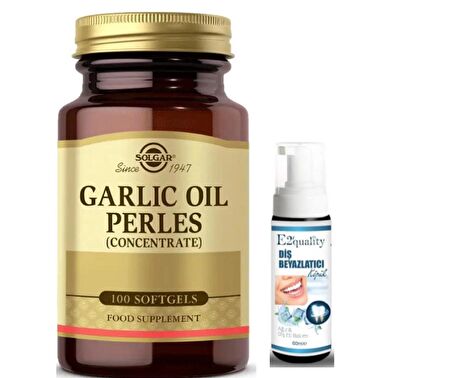 Solgar Garlic Oil Sarımsak Yağı 100 Kapsül - Diş Beyazlatcı Köpük Hediye