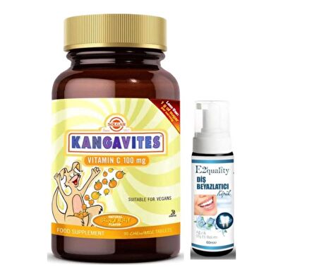 Solgar Kangavites Vitamin C 100 mg 90 Tablet - Diş Beyazlatıcı Köpük Hediye